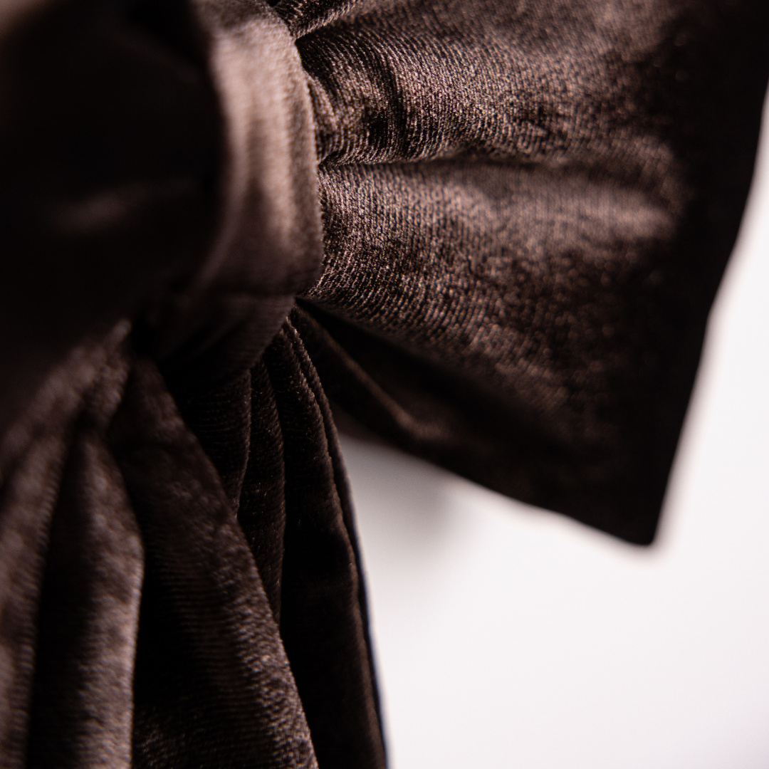 Brown Velvet Fabric Bows: Medium