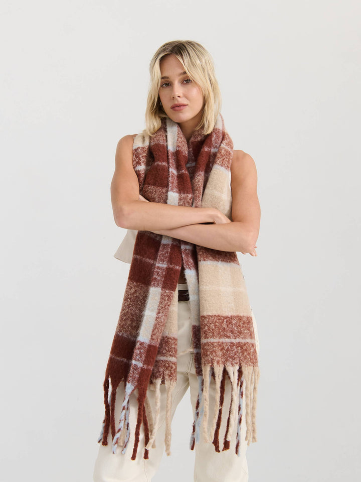 Checkered Fluffy Scarf