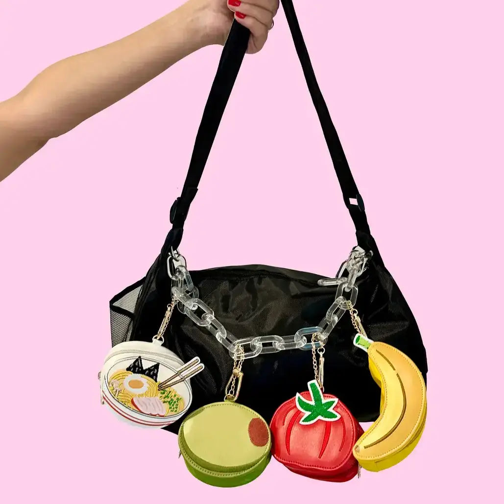 2-in-1 Bag Charm & Reusable Shopper Bag - Cherries