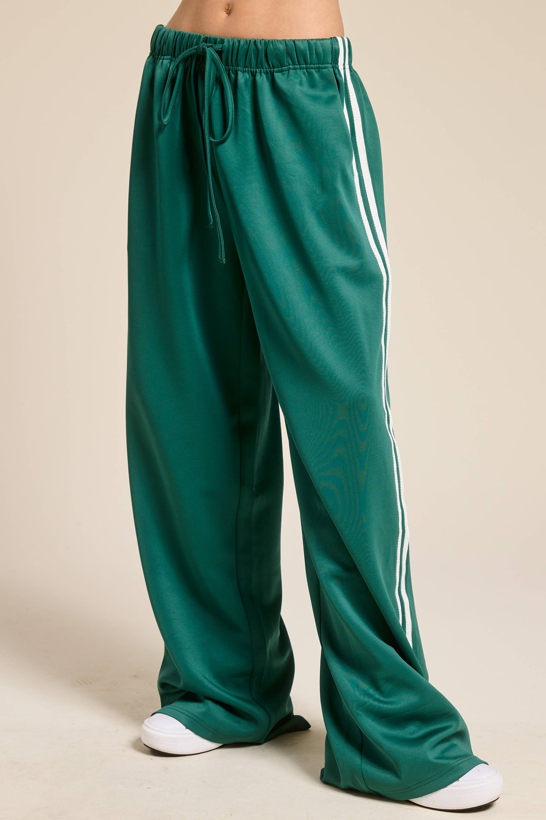 Wide Leg Track Pants-Pine