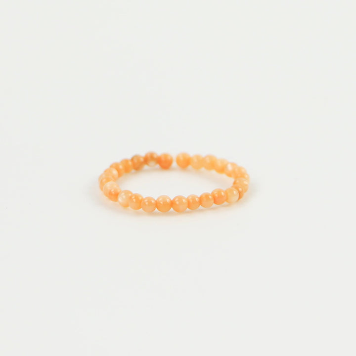 Kualoa Beaded Stretch Ring: Peach