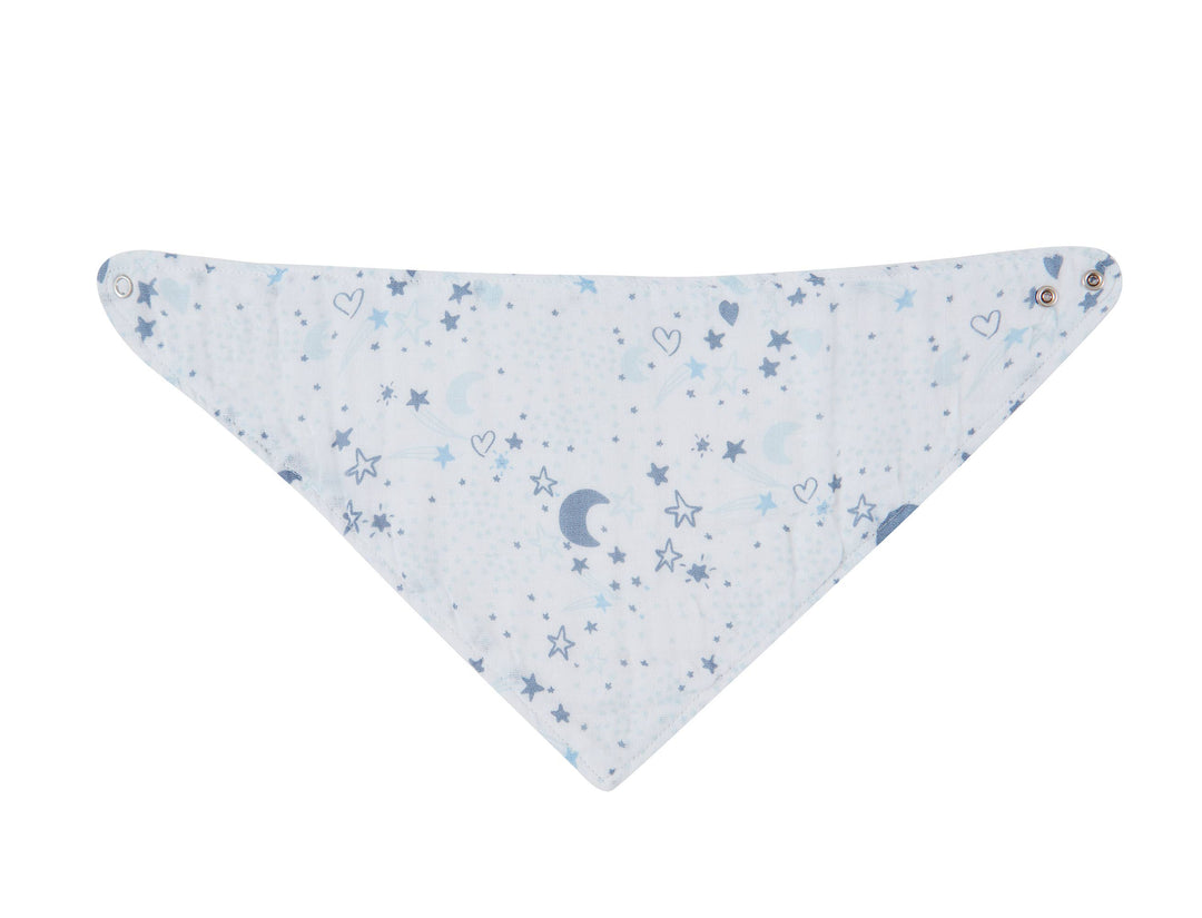 3 Pc Pack Muslin Bandana Bibs One Size- Blue