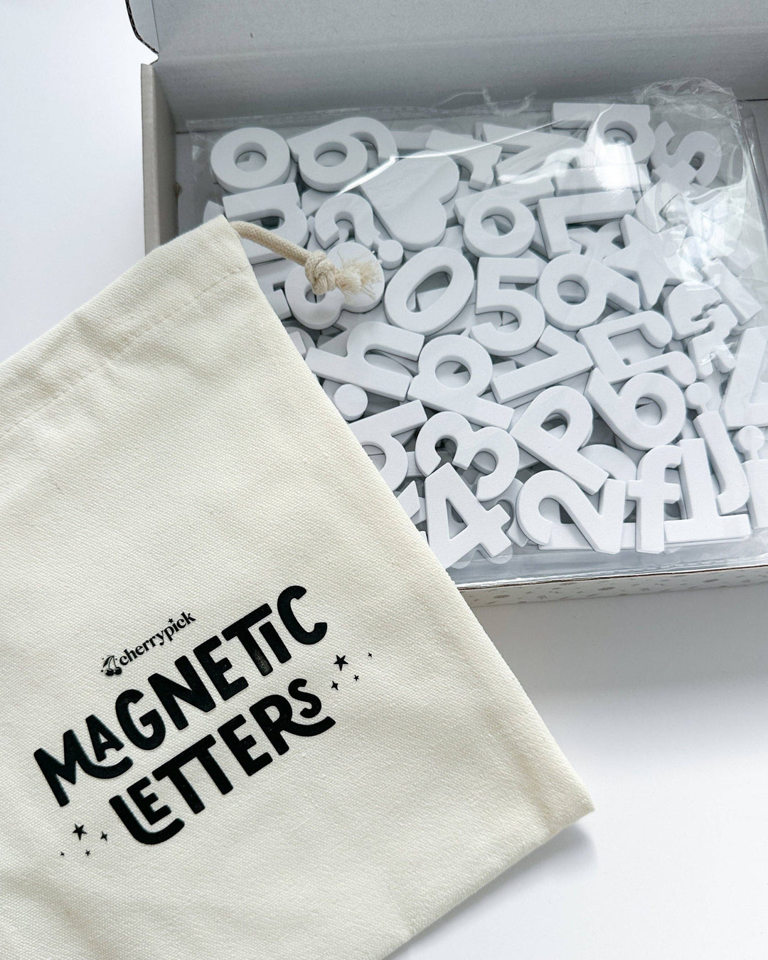 Soft Foam Magnetic Letters & Symbols: Milky White