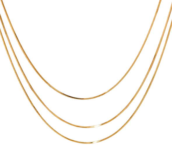 Trippy- 3 layered Necklace Stack- Waterproof- 18K Gold PVD