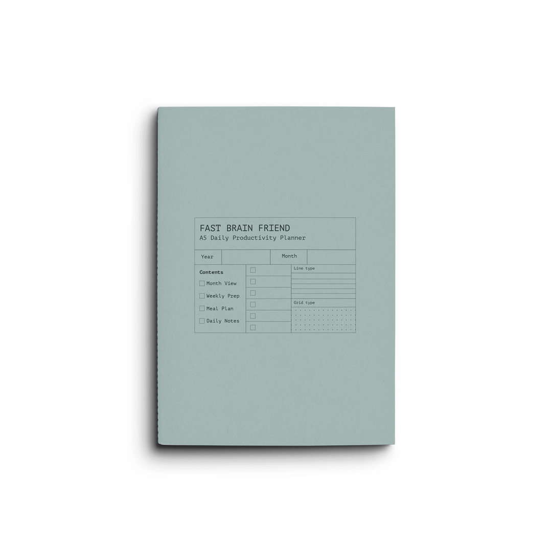 Fast Brain Daily Productivity Planner-  Blue Lagoon