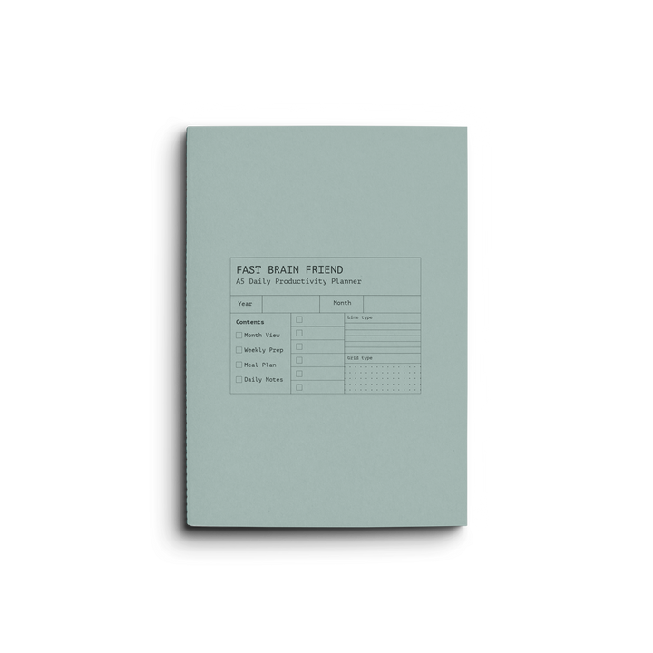 Fast Brain Daily Productivity Planner-  Blue Lagoon
