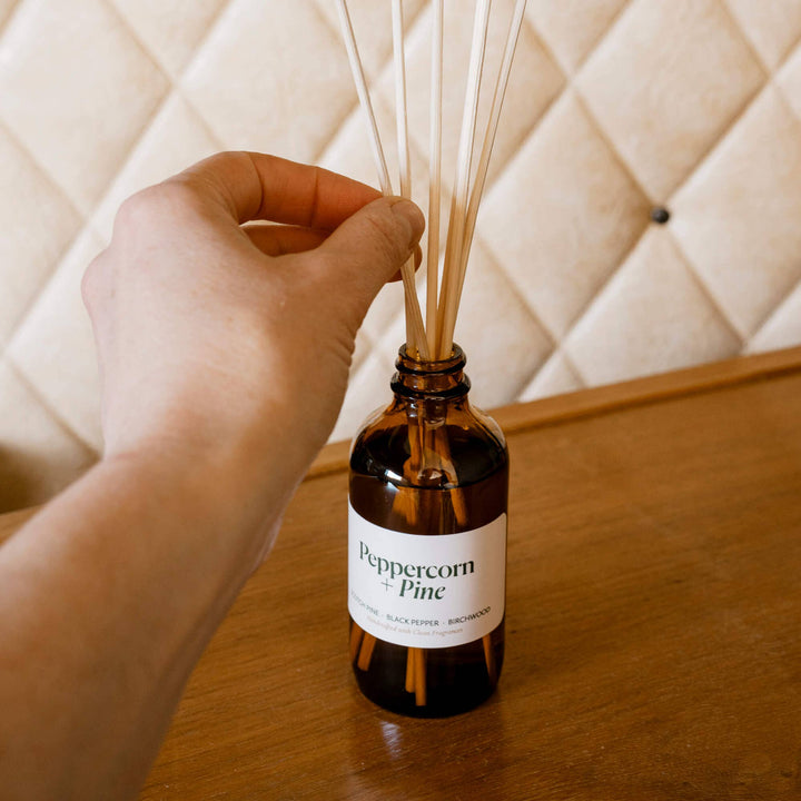 Peppercorn + Pine | Clean Reed Diffuser: Diffuser Set (with box + reeds)