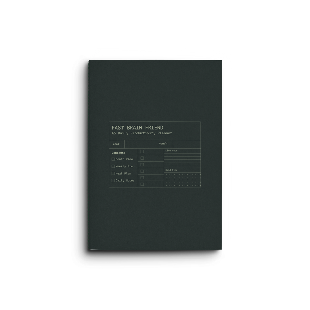 Fast Brain Daily Productivity Planner- Single Notebook: Pine Forest
