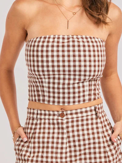 Mustang Gingham Tube Top