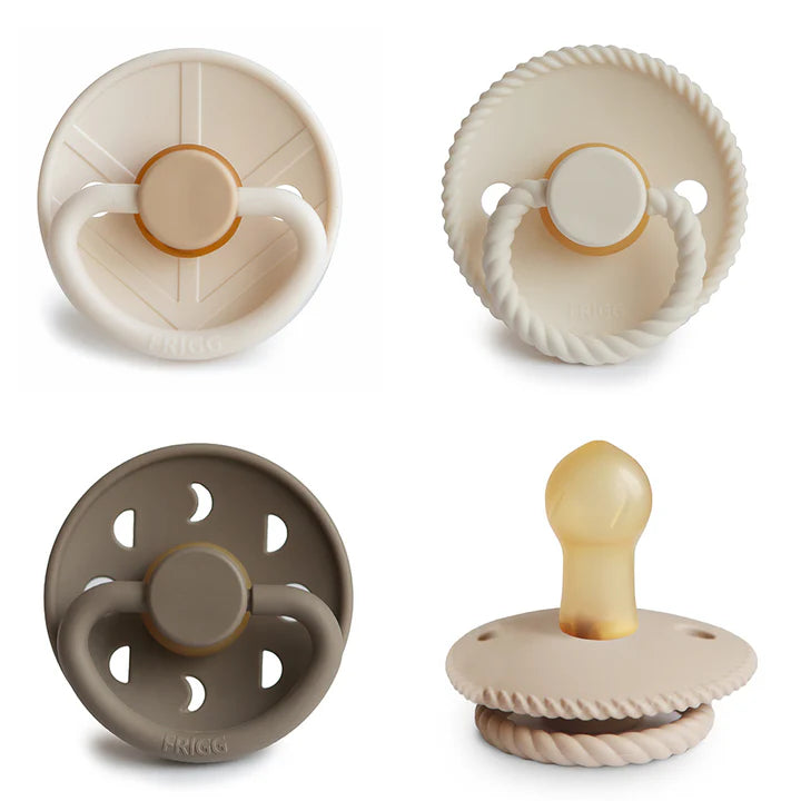 FRIGG Natural Rubber Pacifier 4-Pack- 0-6 Months