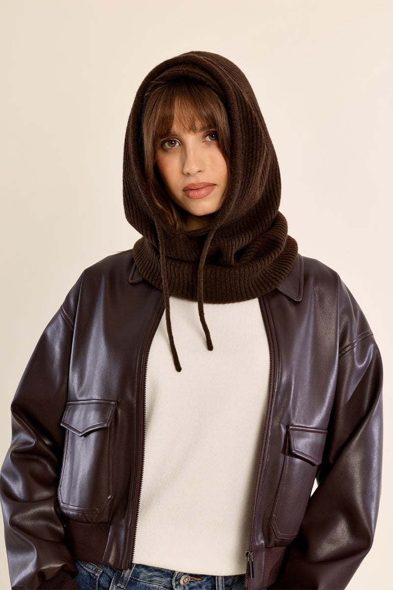Knit Hood- Chocolate