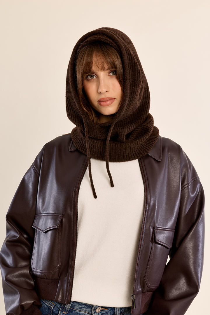 Knit Hood- Chocolate
