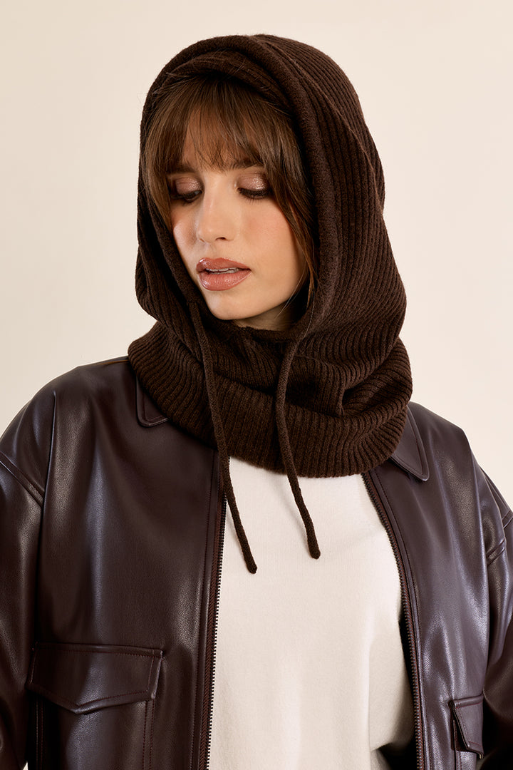 Knit Hood- Chocolate