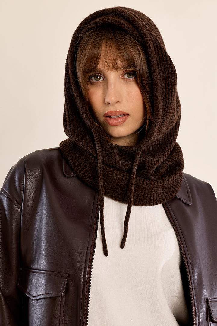 Knit Hood- Chocolate