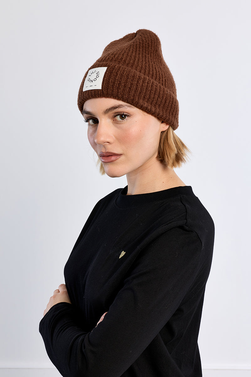 Chocolate Knitted Beanie