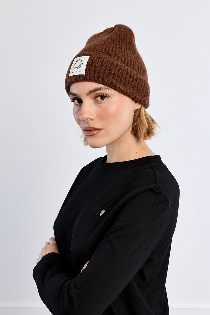 Chocolate Knitted Beanie