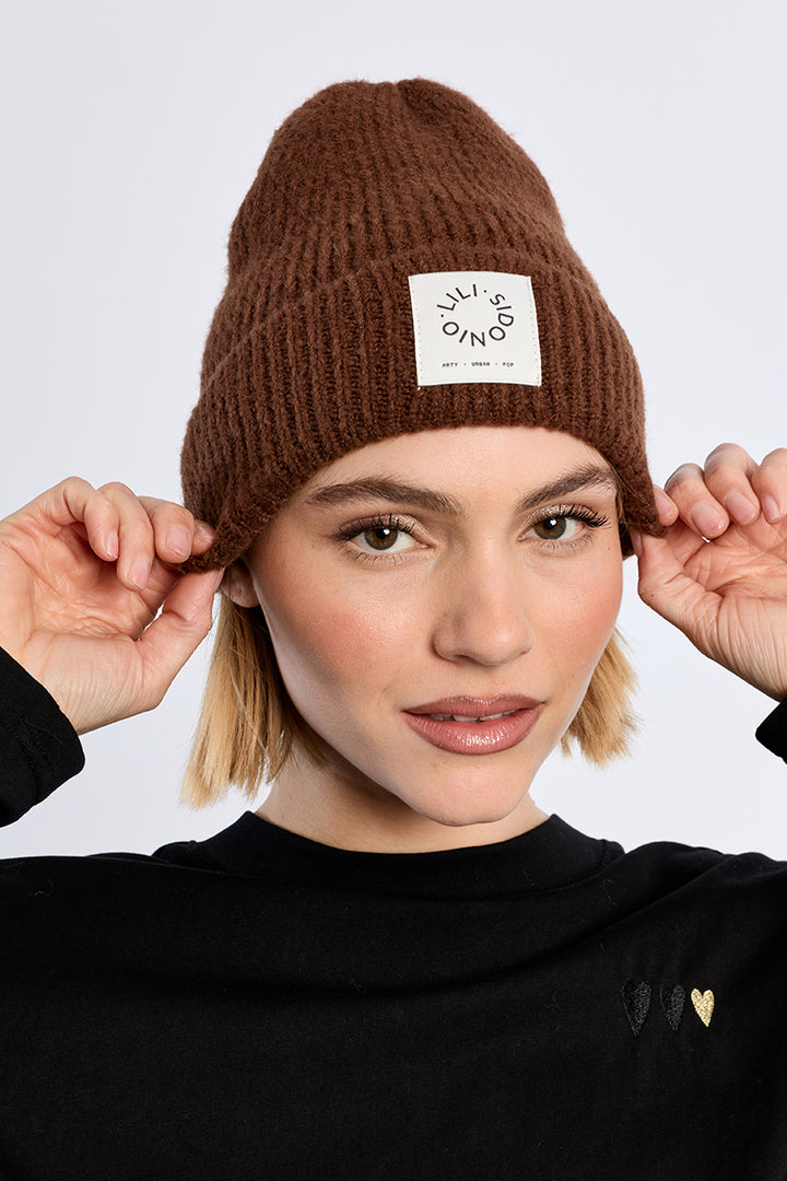 Chocolate Knitted Beanie