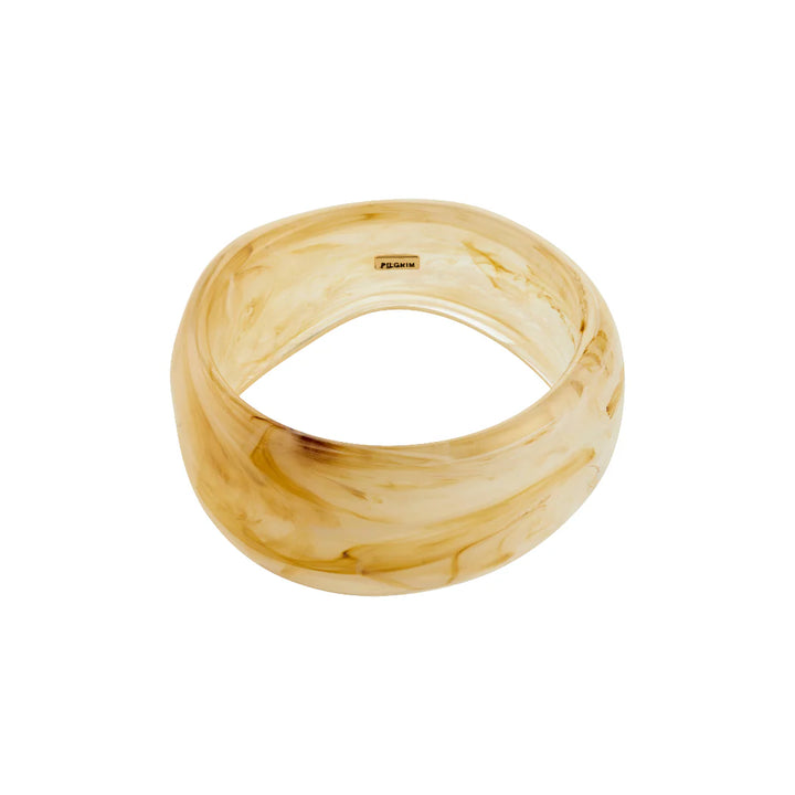 Aase Recycled Maxi Acrylic Bangle Bracelet Beige