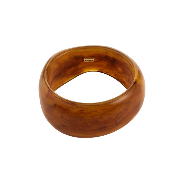 Aase Recycled Maxi Acrylic Bangle Bracelet Amber