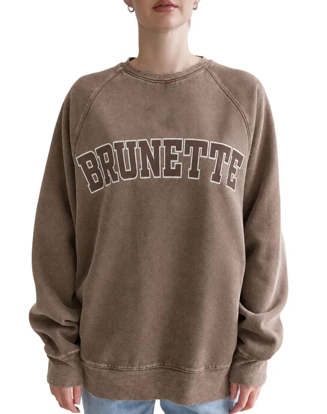 NYBF Brunette Varsity Crew- Washed Brown