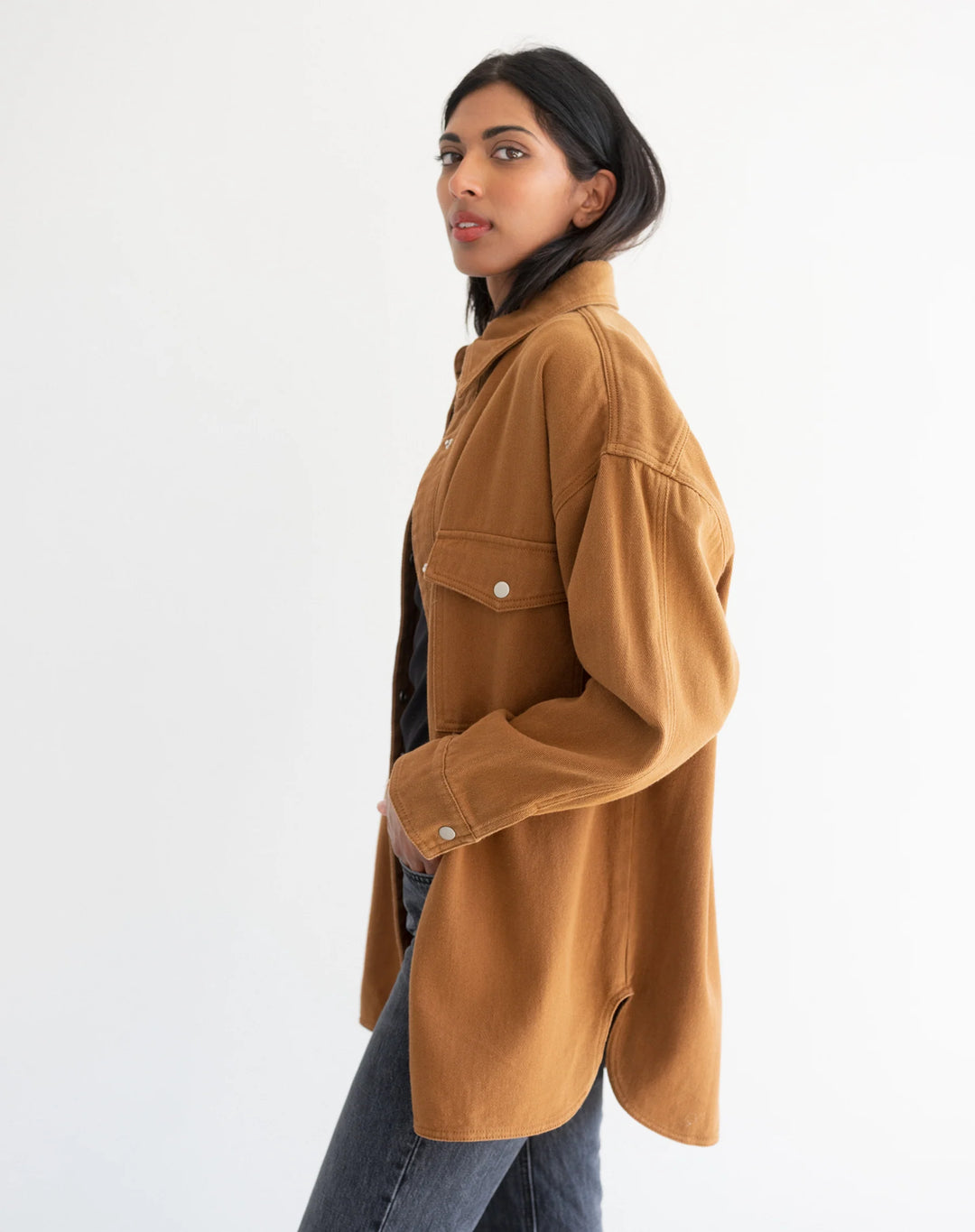 Shania Denim Twill Jacket - Chesnut