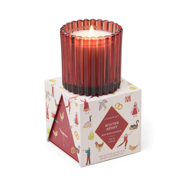 Winter Berry Glass Candle