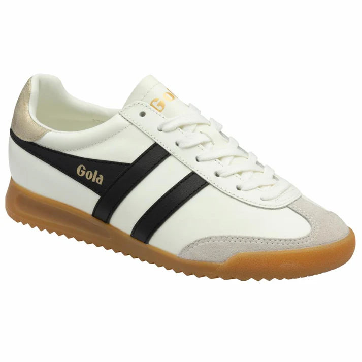 Gola Torpedo Leather Sneakers - Off White/Black/Gold