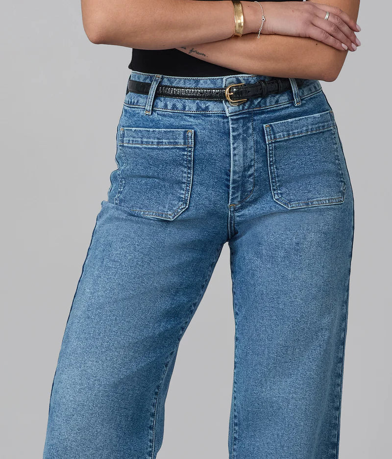 Colette High Rise Wide Leg Jeans - Morning Day Light