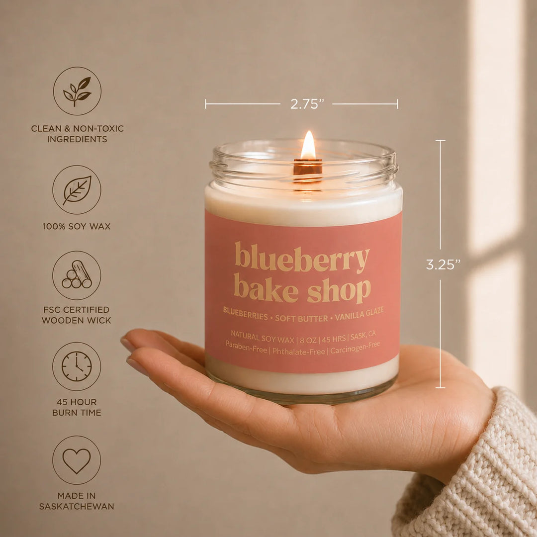 BLUEBERRY BAKE SHOP | 8OZ NON TOXIC SOY CANDLE