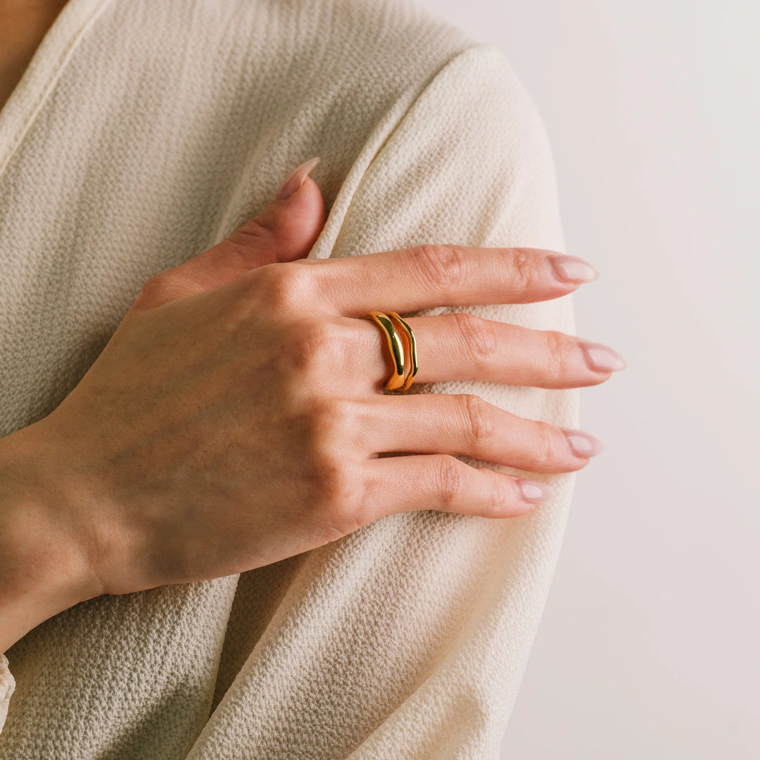 Coral Ring Set- Gold