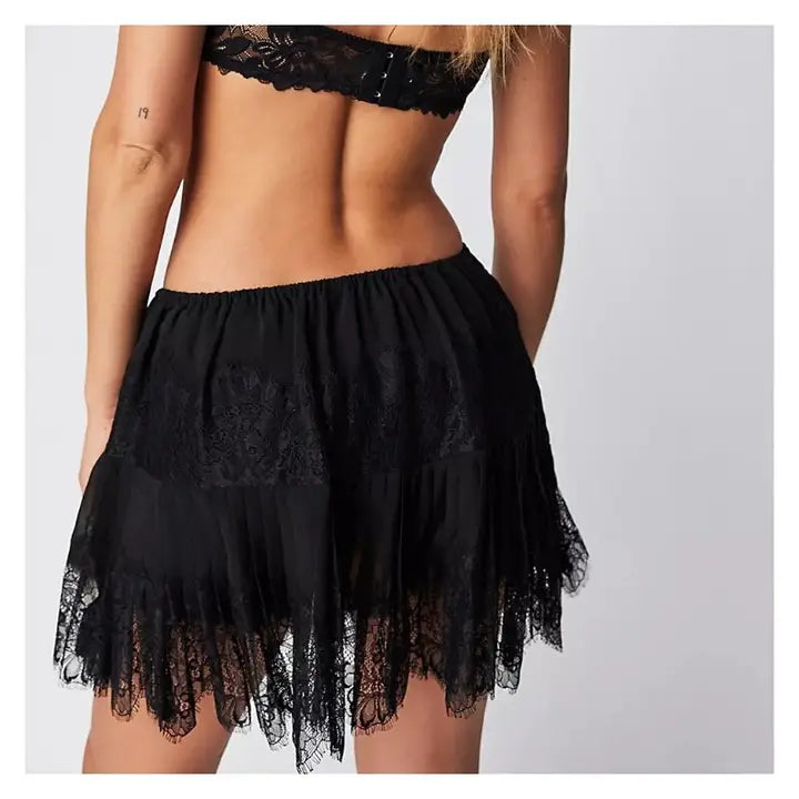 Cutie Pie Lace Skirt - Black