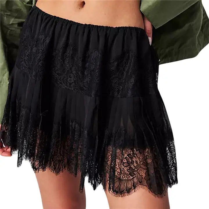 Cutie Pie Lace Skirt - Black