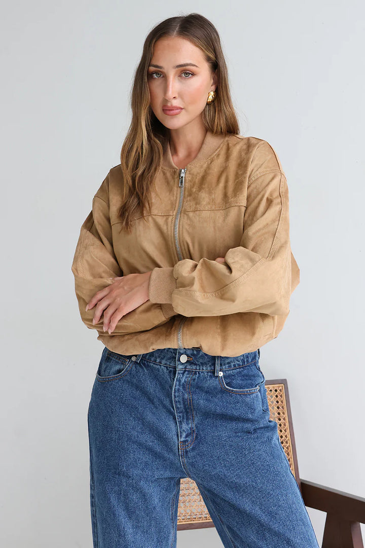 Deserae Jacket - Tan Suede