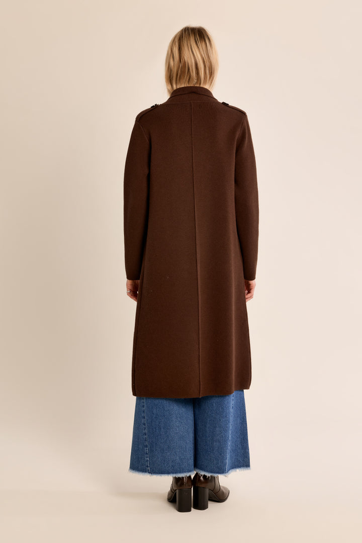 Long Blazer Coat- Chocolate