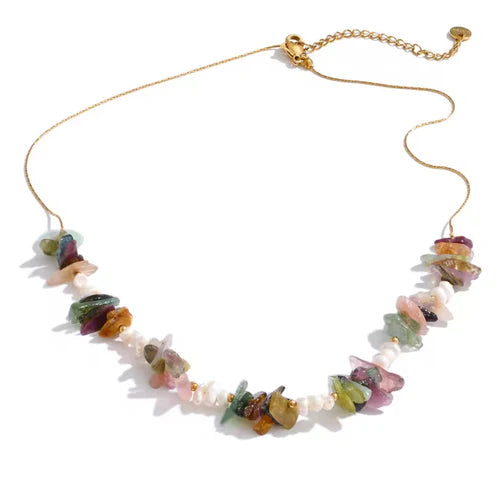 Cream & Cocoa Tiger Stone Necklace