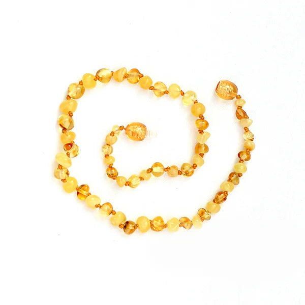 Gold 13" Healing Amber Necklace