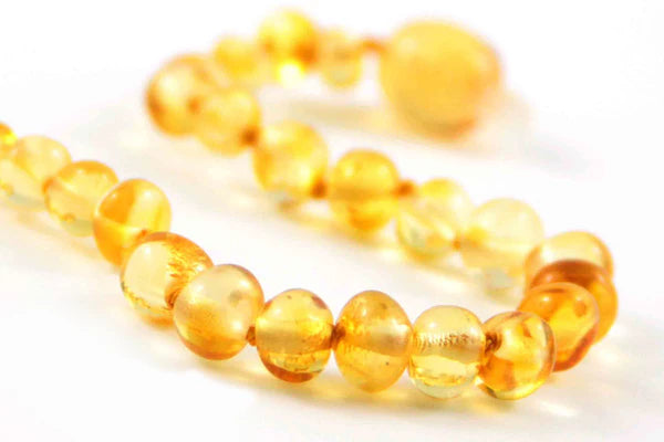 Gold 13" Healing Amber Necklace