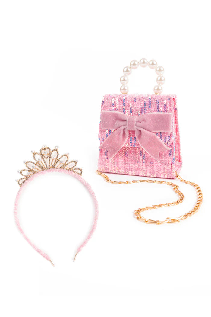 The Mademoiselle Mini- Purse + Headband- Pink