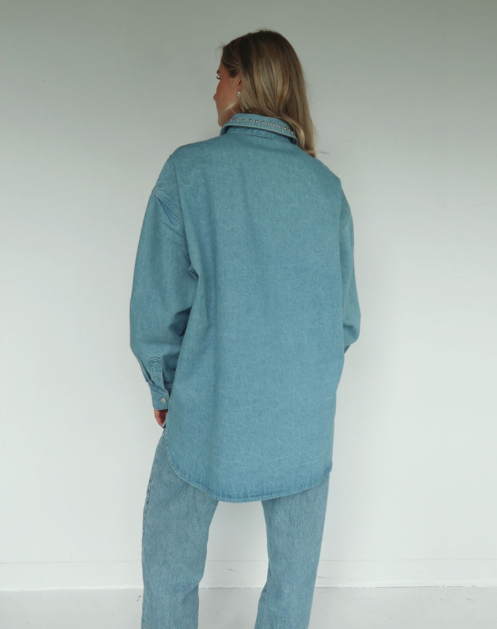 Shania Denim Jacket - Vintage Studded Blue