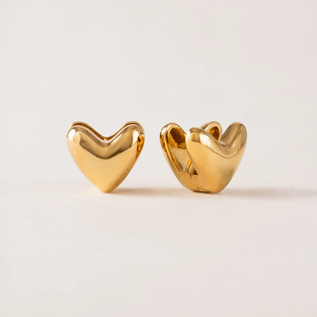 Heart Puff Hoop Earrings