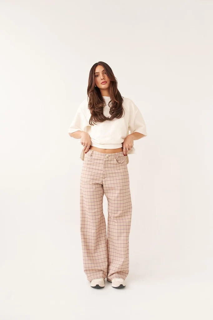 Harper Straight Plaid Pants