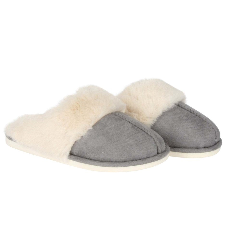 Aspen Sherpa Lined Slippers- Grey
