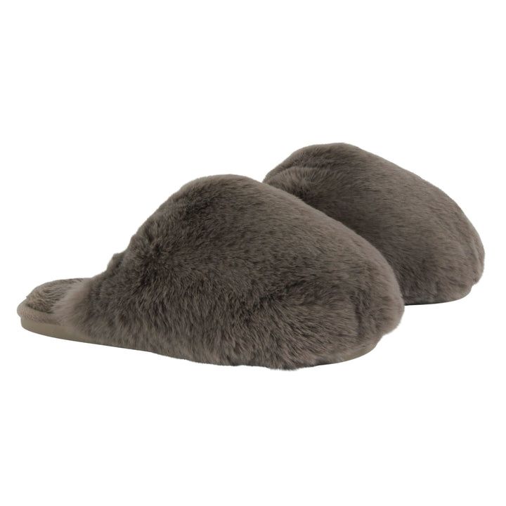 Park City Faux Fur Slippers - Charcoal