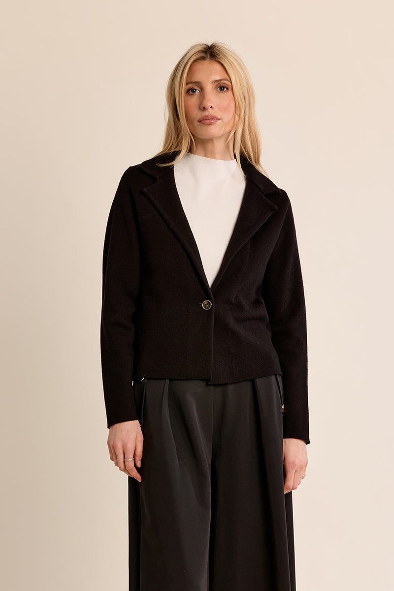 Crop Blazer Jacket- Black