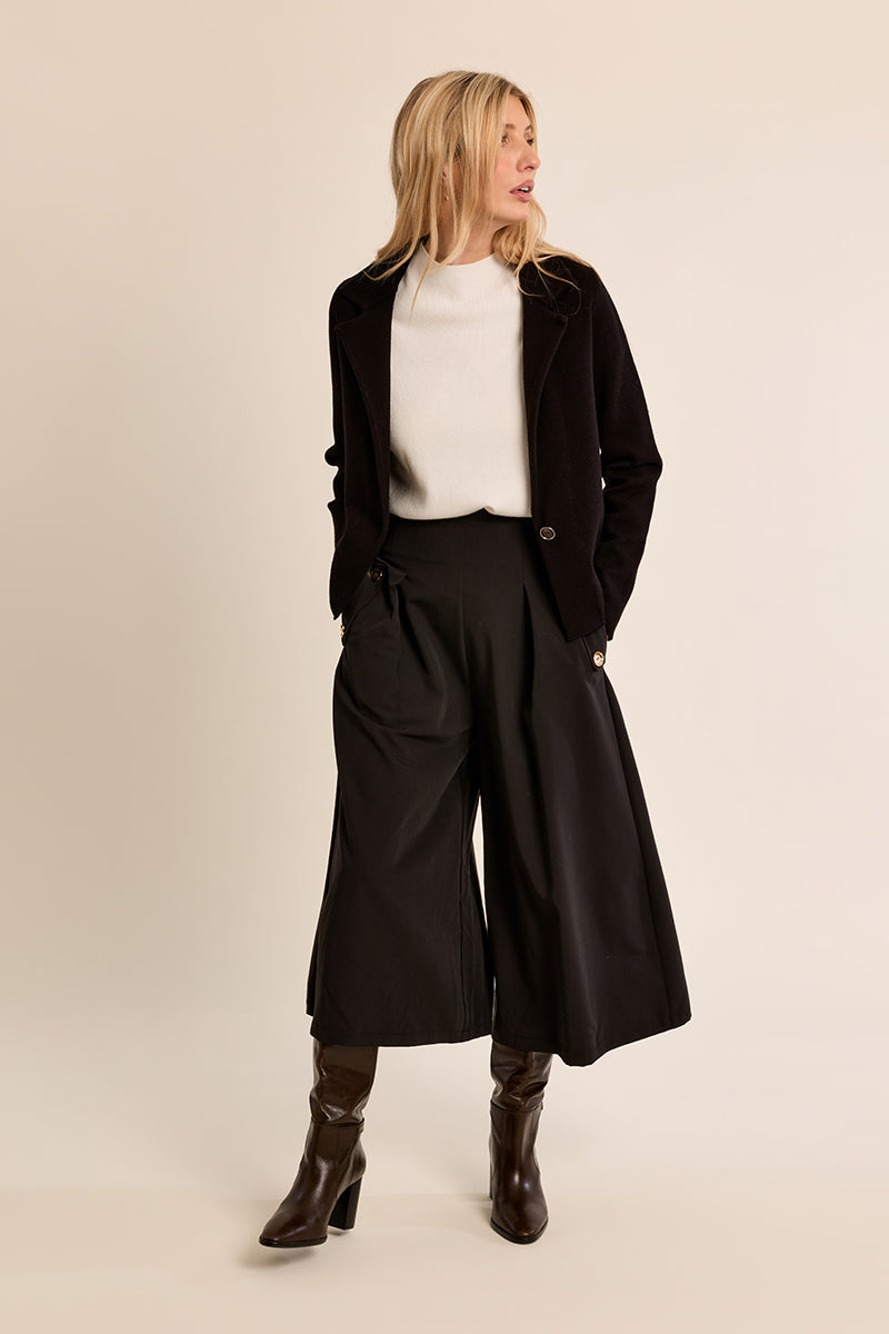 Crop Blazer Jacket- Black