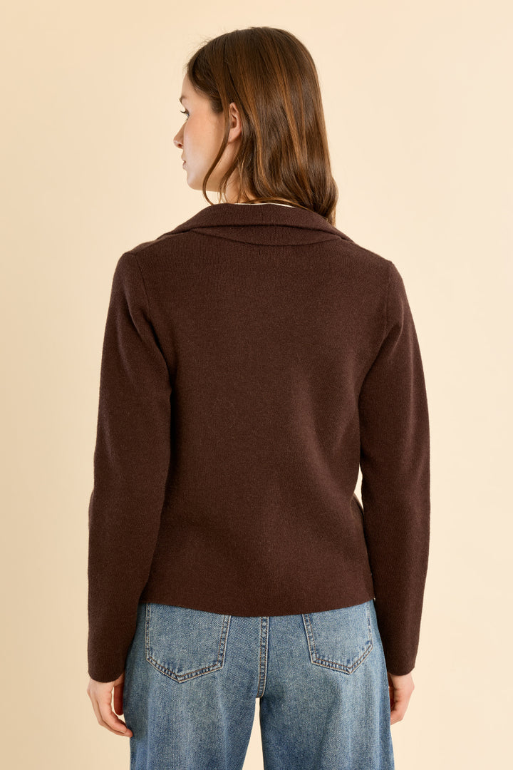 Crop Blazer Jacket- Chocolate