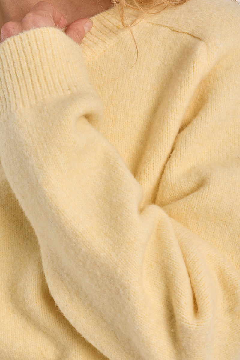 Rib Cropped Sweater- Yellow