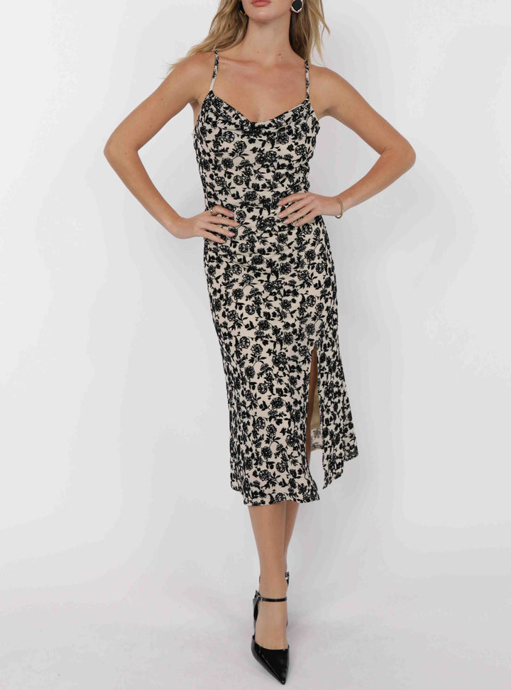 Analogue Cowl Neck Midi Dress