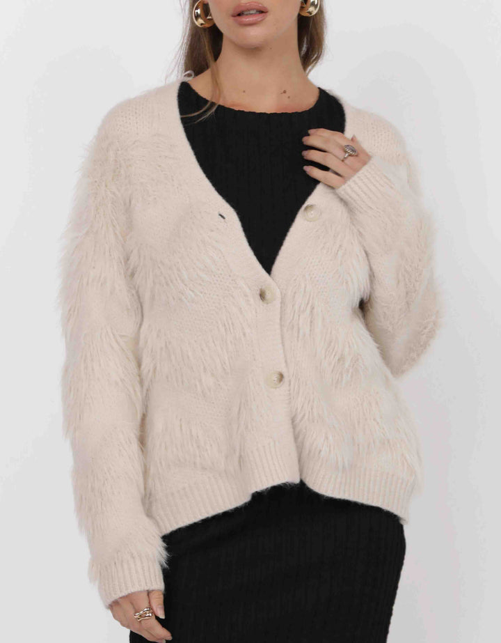 Delia Feather Stripe Cardigan