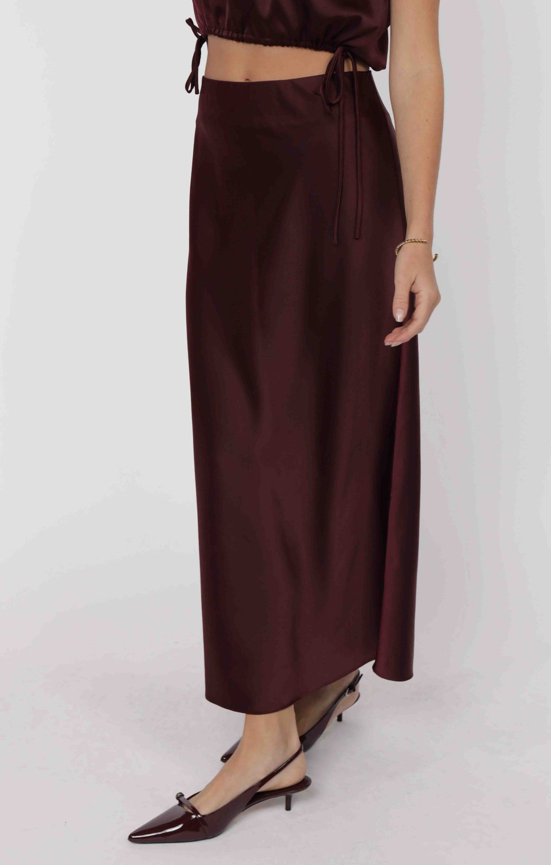 Deep Trance Satin Skirt - Wine